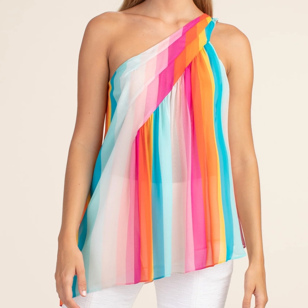 Trina Turk Rainbow Infinity Silk Top